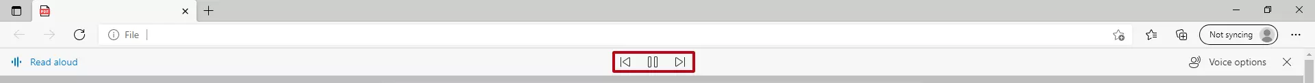 Imagen: Opciones al leer un archivo PDF en voz alta en Edge