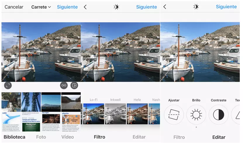 Imagen: Funciones de filtro para la edición de imágenes en la aplicación