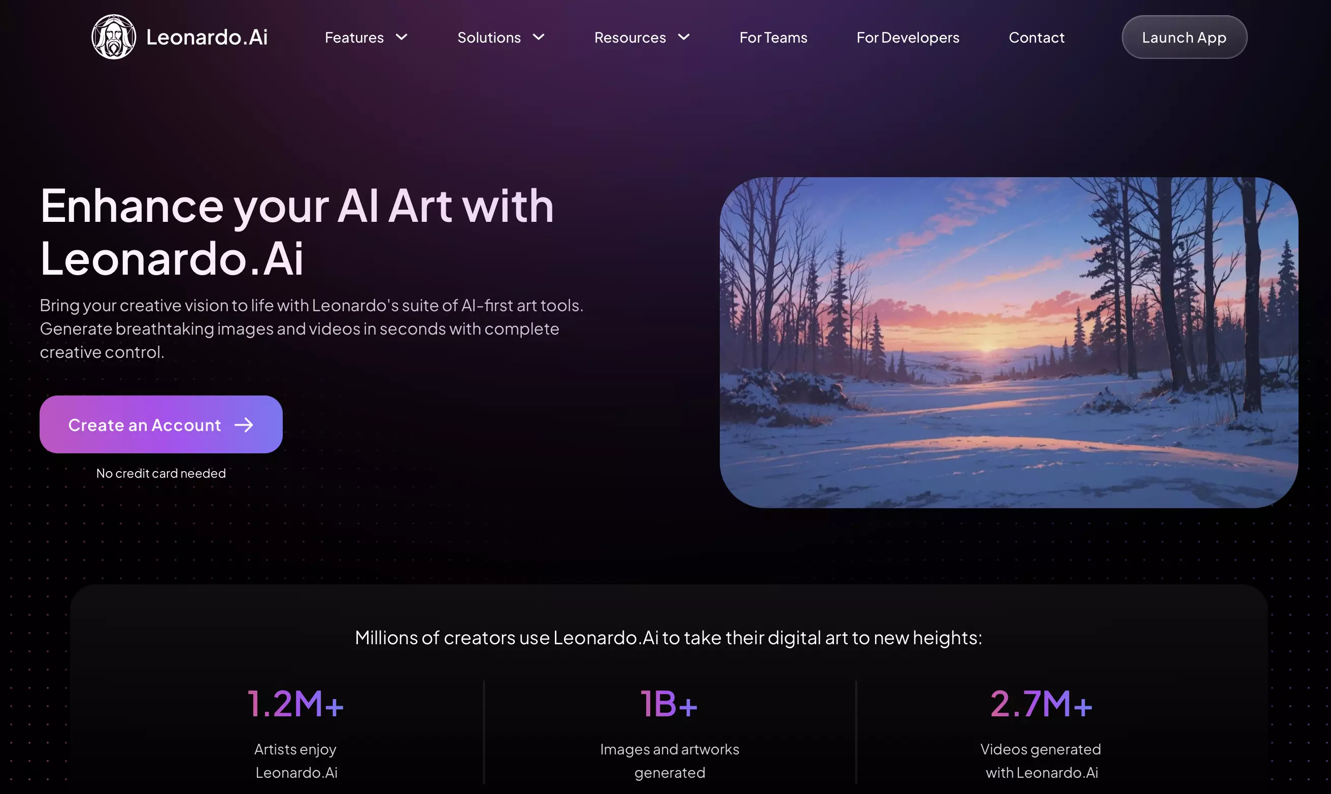 Captura de pantalla de la página web de Leonardo.ai Imagen: Captura de pantalla de la página web de Leonardo.ai