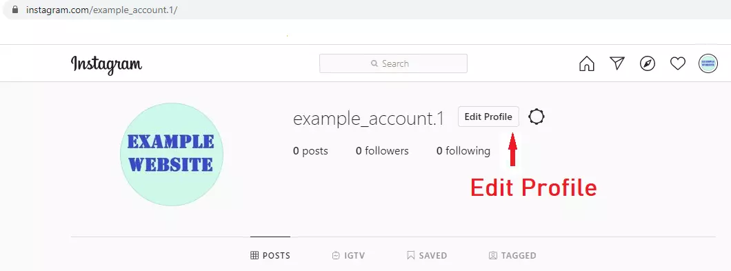 Editar el perfil de Instagram en el navegador