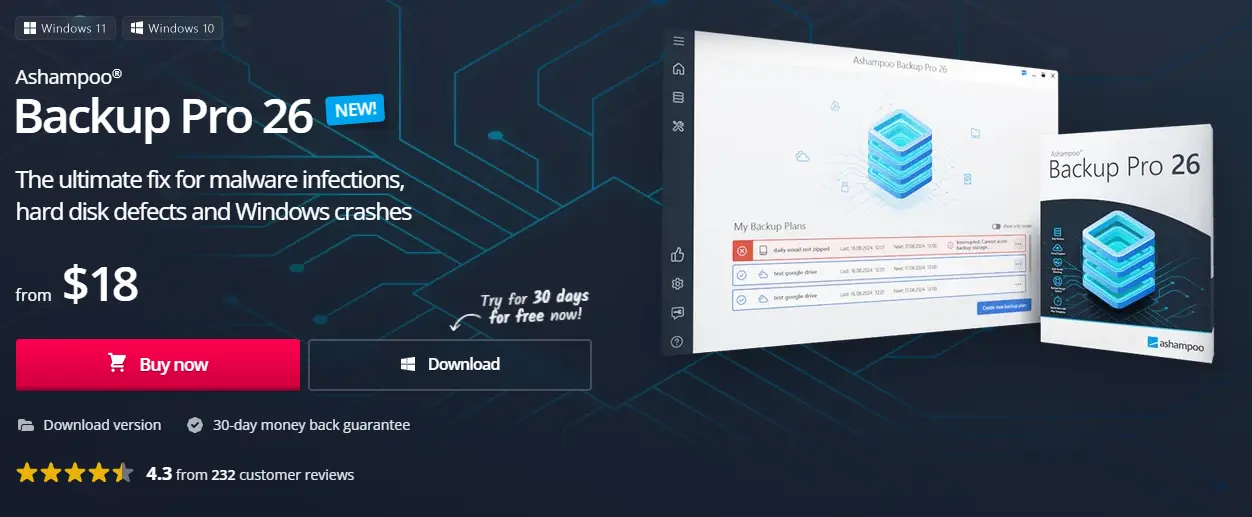 Imagen: Captura de pantalla de Ashampoo Backup Pro 26