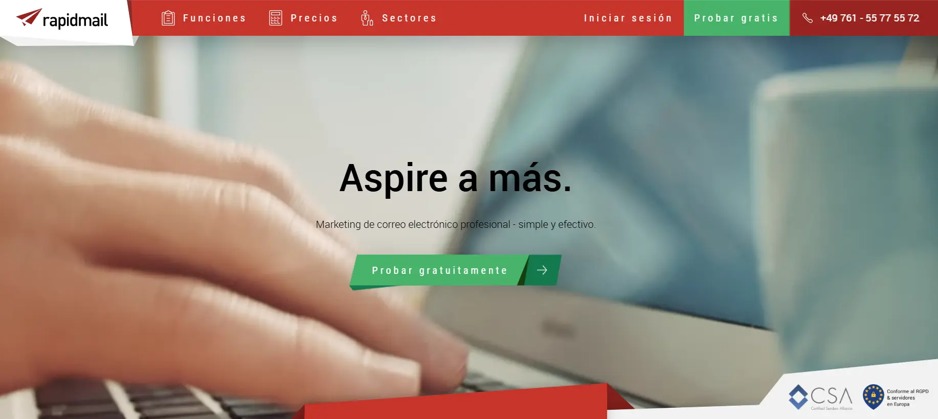 Imagen: Página web de Rapidmail