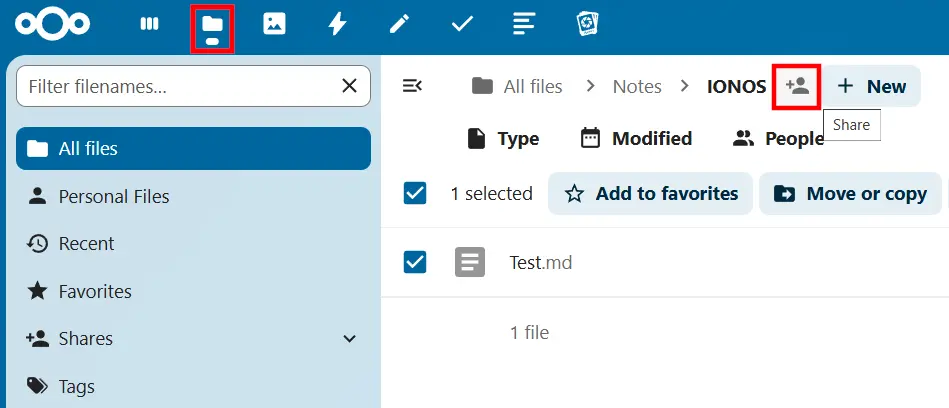 Nextcloud: compartir notas Imagen: Nextcloud: compartir notas