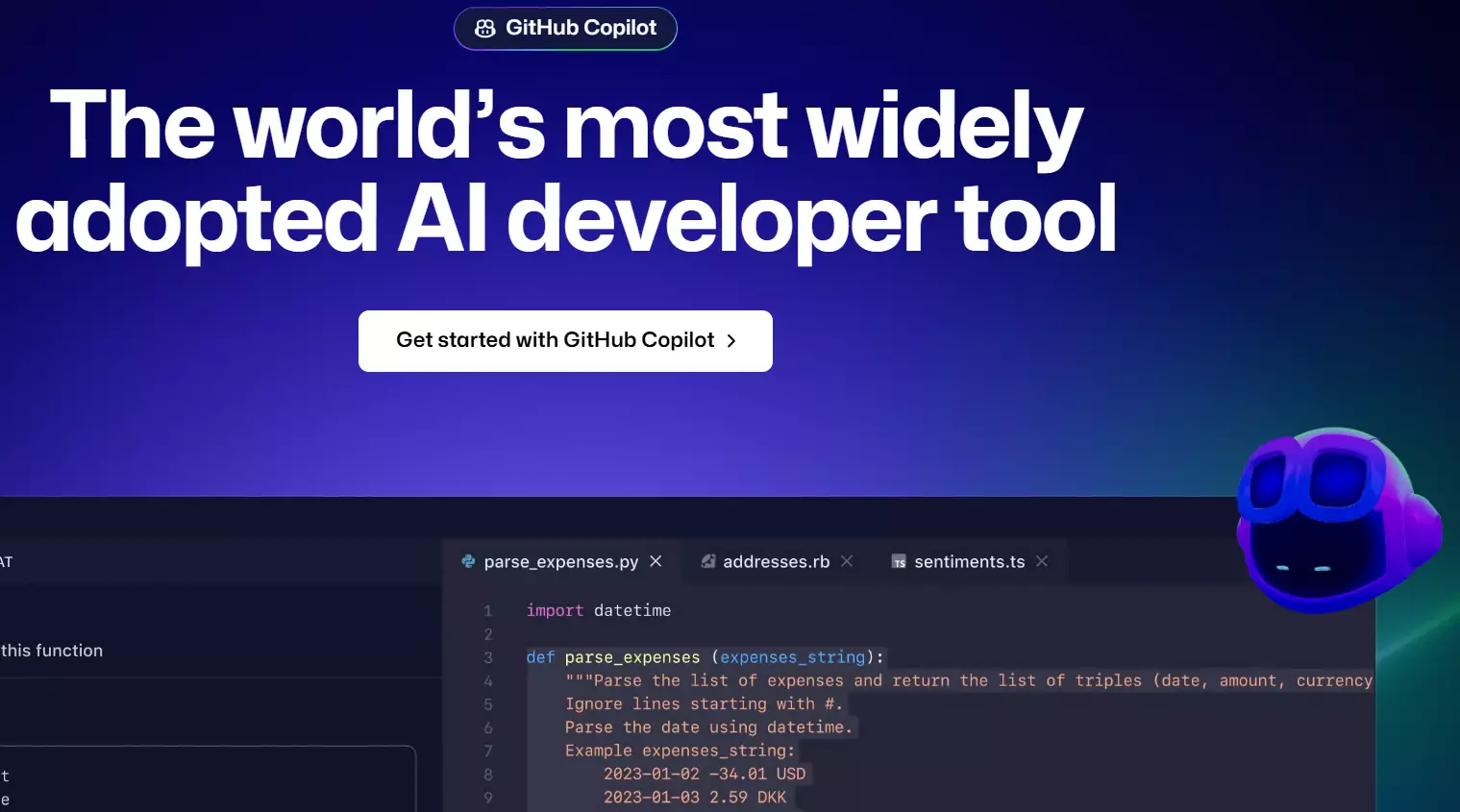GitHub Copilot Screenshot Imagen: GitHub Copilot Screenshot