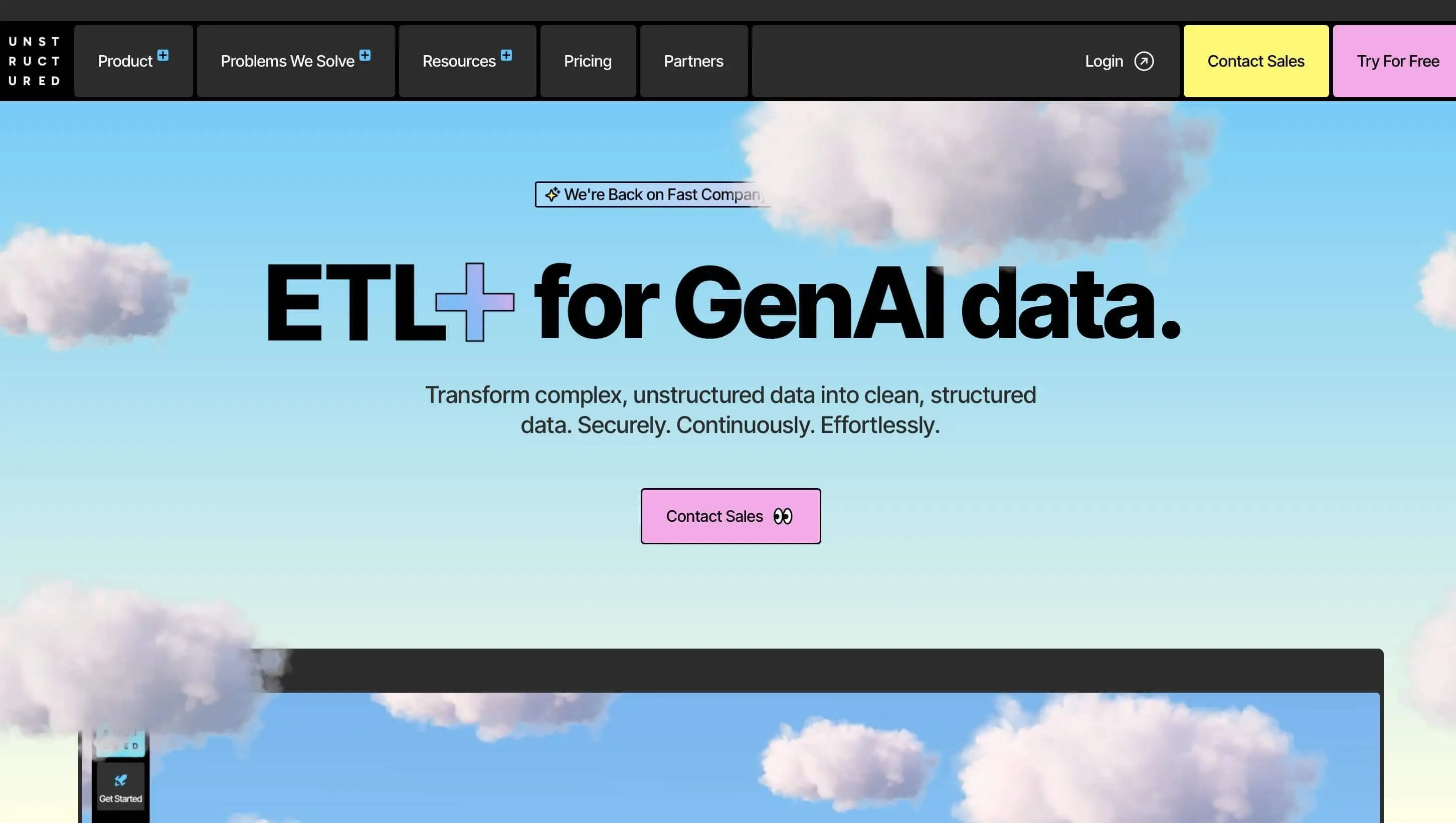 Imagen: Captura de pantalla de la página web de Unstructured.io