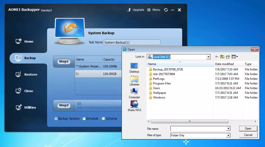 Imagen: Aomei Backupper Standard 4.0.4: configuración del backup
