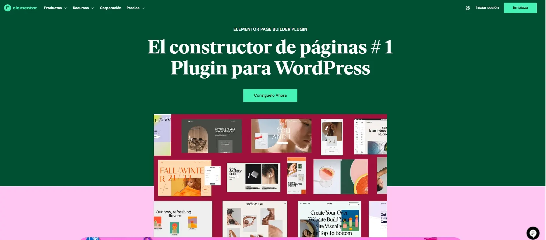 Página de inicio del plugin Elementor para WordPress Imagen: Página de inicio del plugin Elementor para WordPress