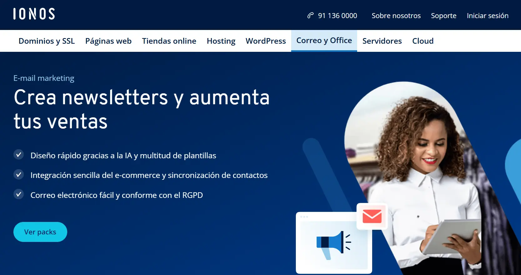 Imagen: Herramienta de E-mail marketing de IONOS