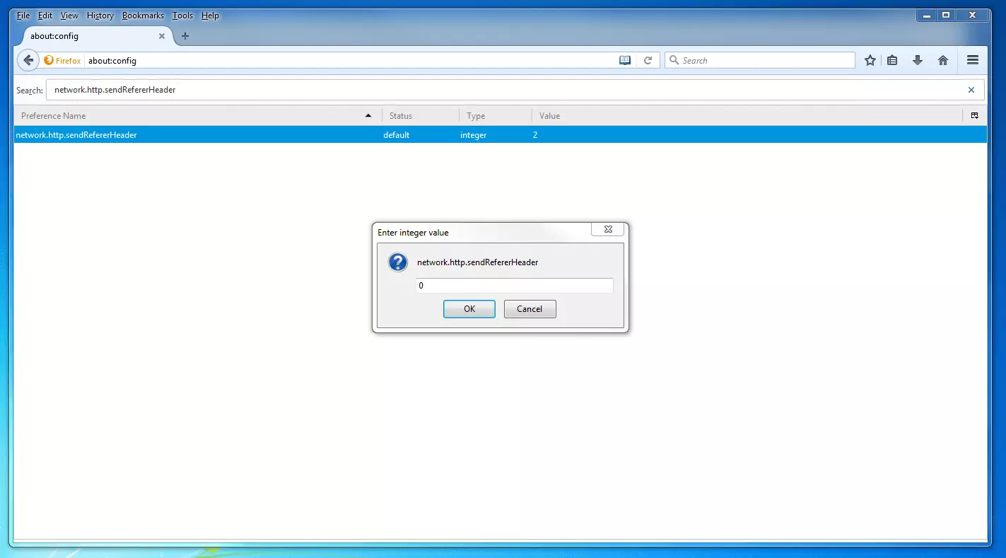 Imagen: Configuración del parámetro network.http.sendRefererHeader