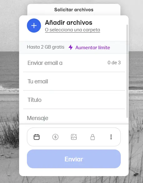 Imagen: Enviar archivos grandes con WeTransfer