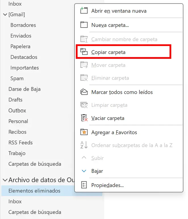 Imagen: Opciones para configurar el nuevo archivo de datos creado