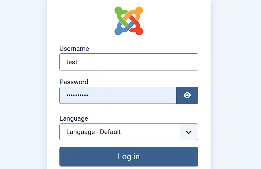 Imagen: Joomla: ventana de acceso al backend
