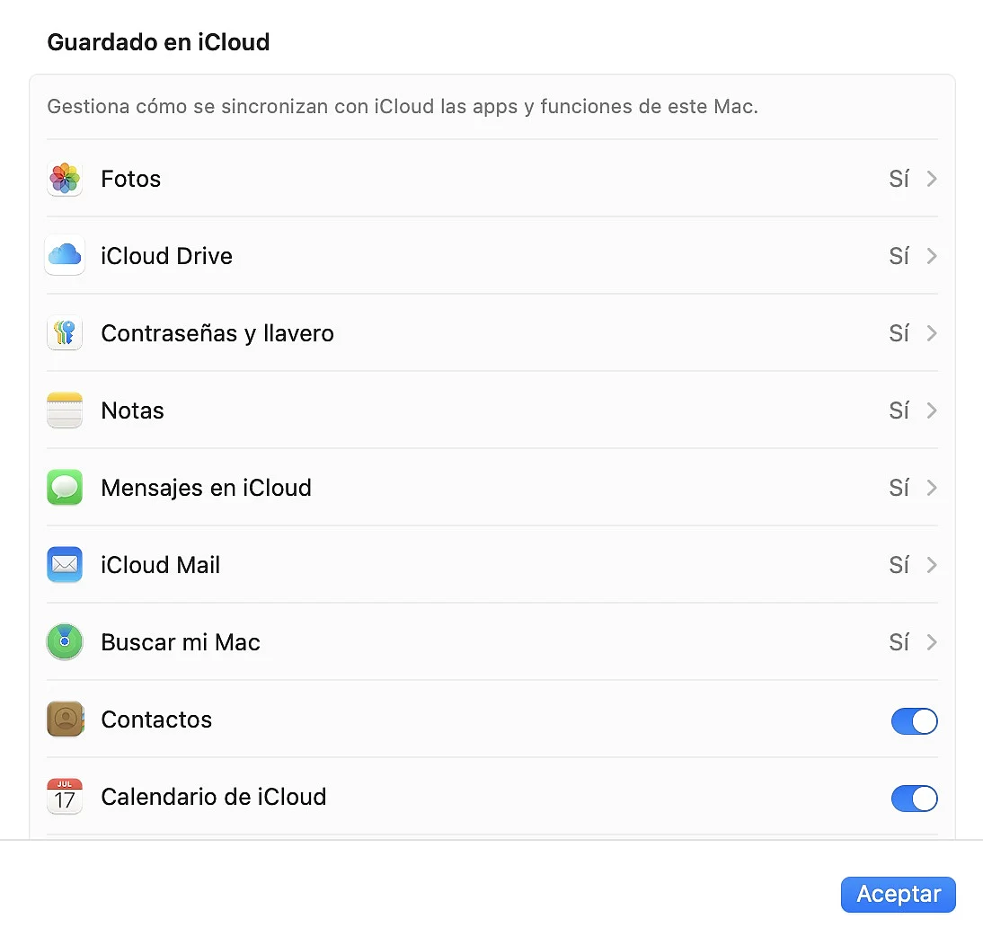 Captura de pantalla de la interfaz de usuario de iCloud en un Mac Imagen: Captura de pantalla de la interfaz de usuario de iCloud en un Mac
