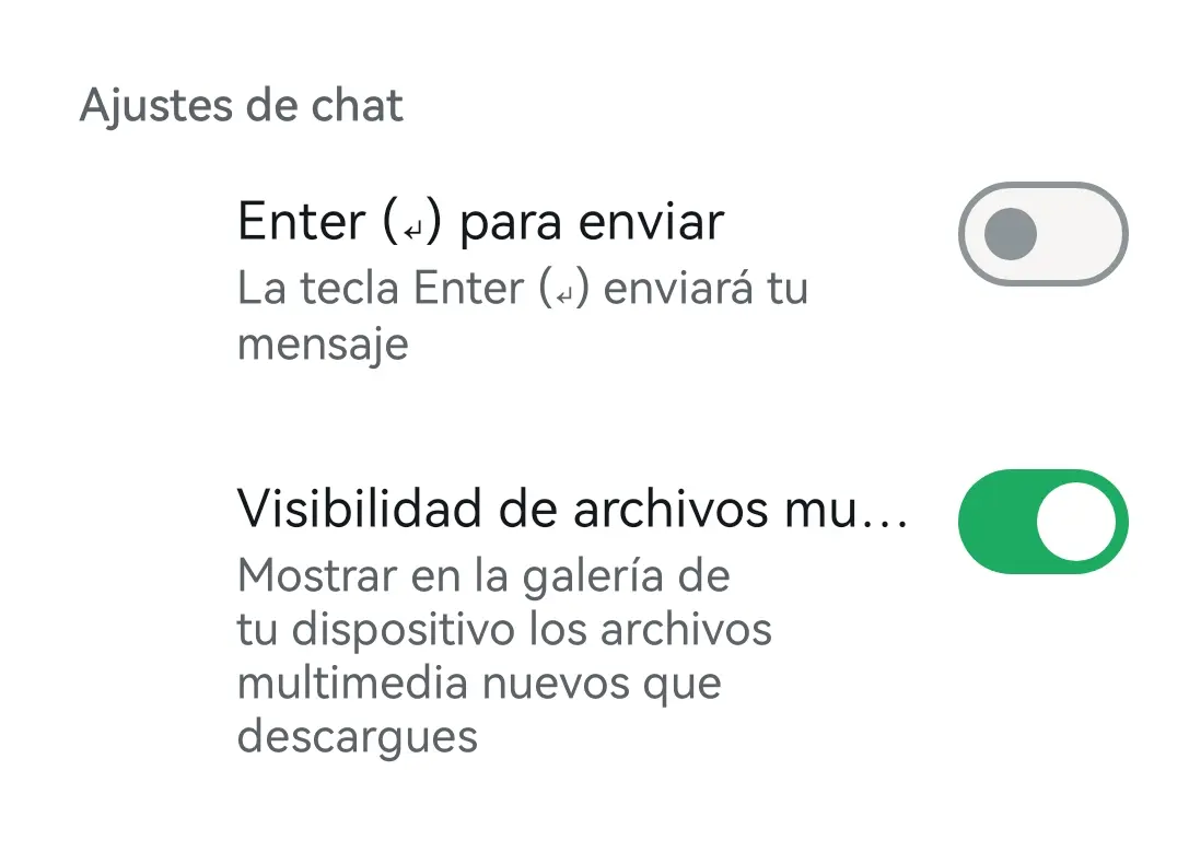Captura de pantalla de Android con “Visibilidad de los archivos multimedia” activado Imagen: Captura de pantalla de Android con “Visibilidad de los archivos multimedia” activado
