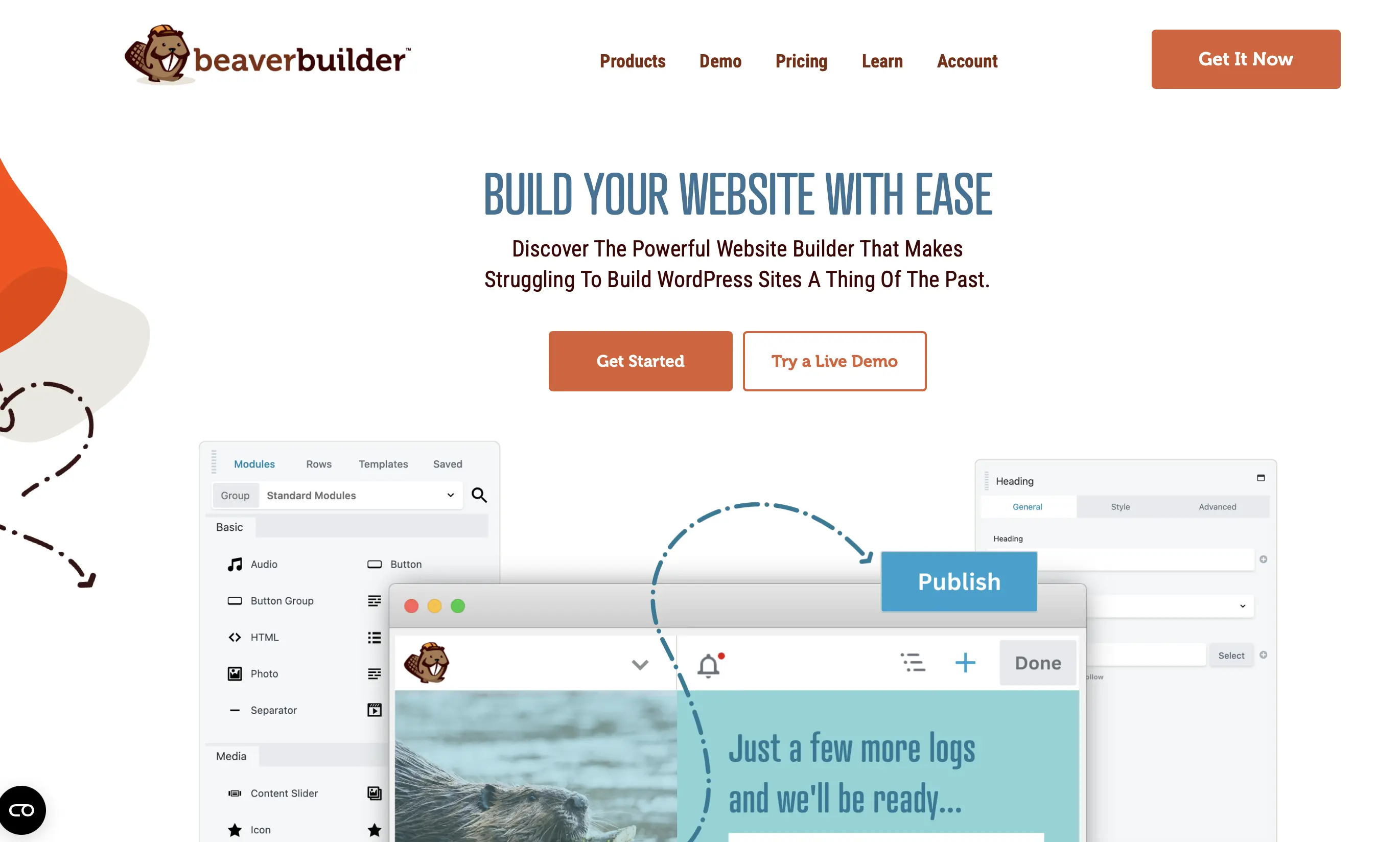Captura de pantalla de la página web de Beaver Builder Imagen: Captura de pantalla de la página web de Beaver Builder