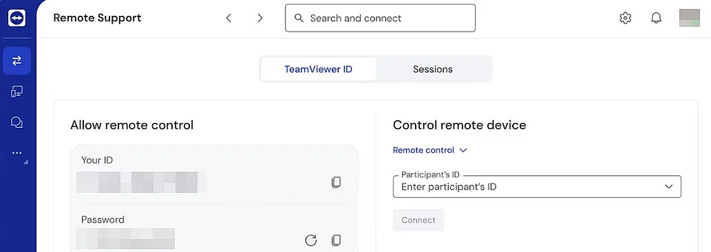 Vista de TeamViewer Imagen: Vista de TeamViewer