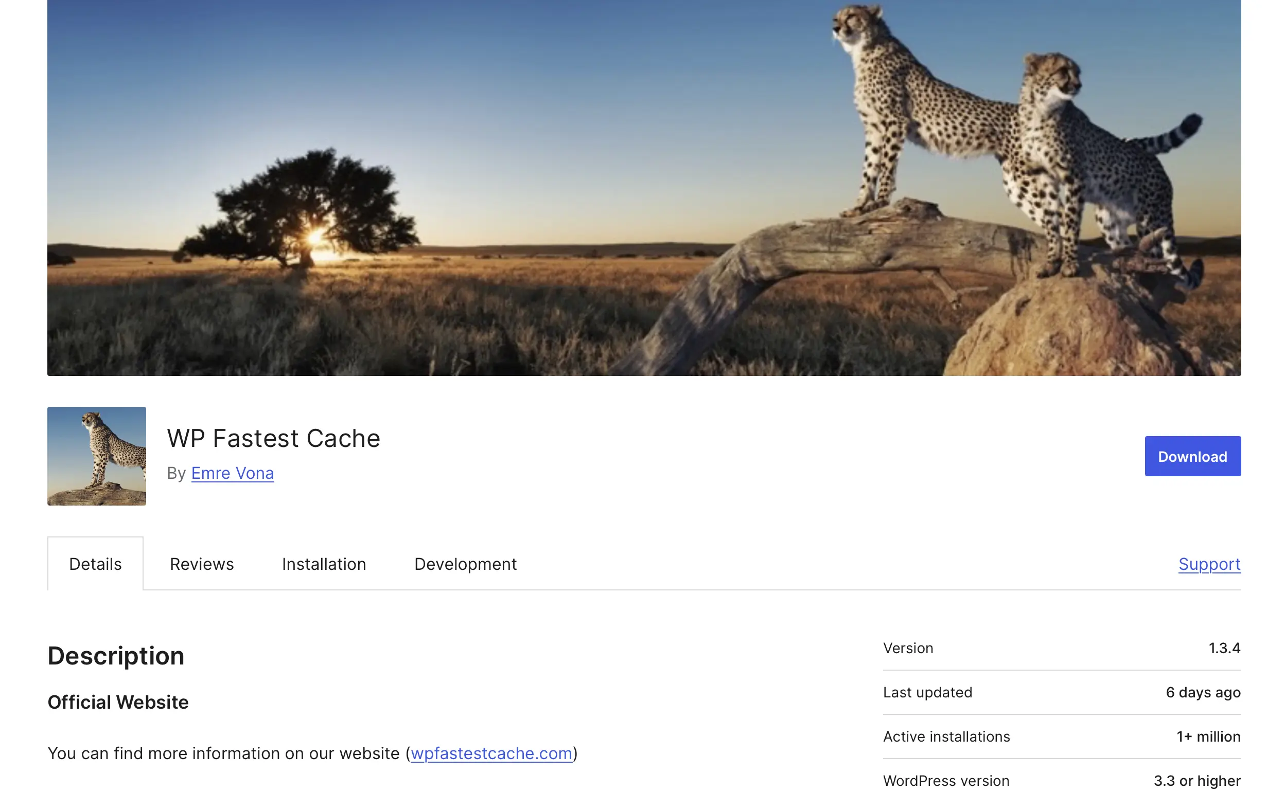 Imagen: El plugin de caching para WordPress WP Fastest Cache puede descargarse en WordPress.org.
