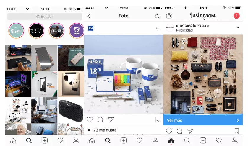 Imagen: Ejemplo de visualización y opciones de los posts en Instagram