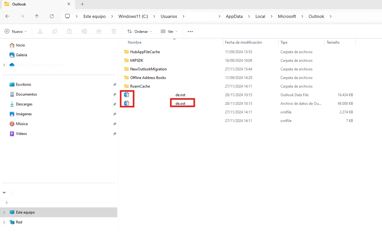 Borrar caché de Outlook: borrar archivo OST Imagen: Borrar caché de Outlook: borrar archivo OST