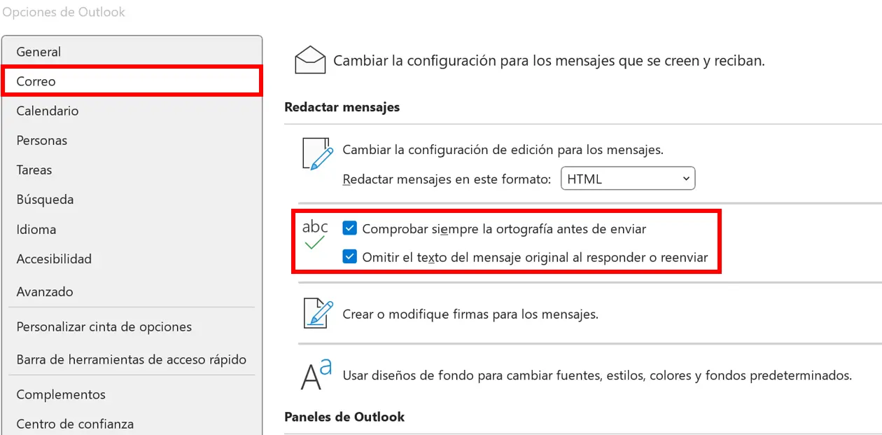 Imagen: Outlook: corrección ortográfica automática antes del envío