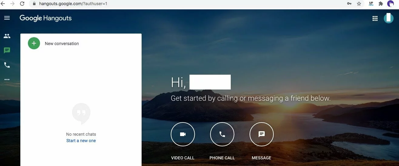 Imagen: Google Hangouts: pantalla de inicio