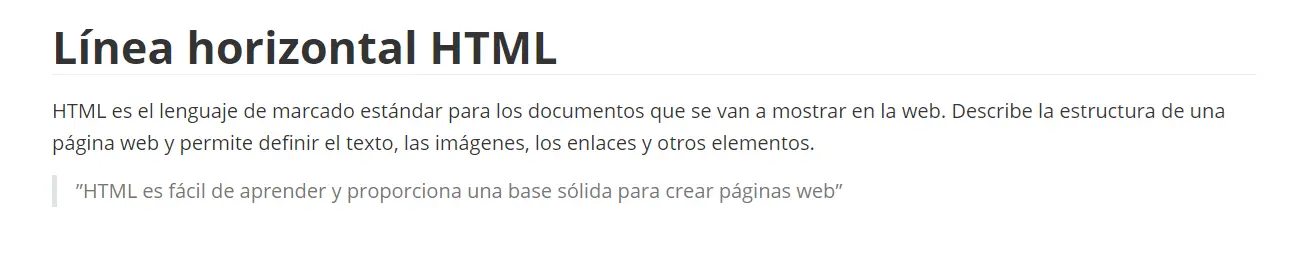 Imagen: Ejemplo de l&iacute;nea horizontal en HTML