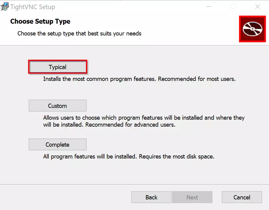 TightVNC Server Setup Imagen: TightVNC Server Setup