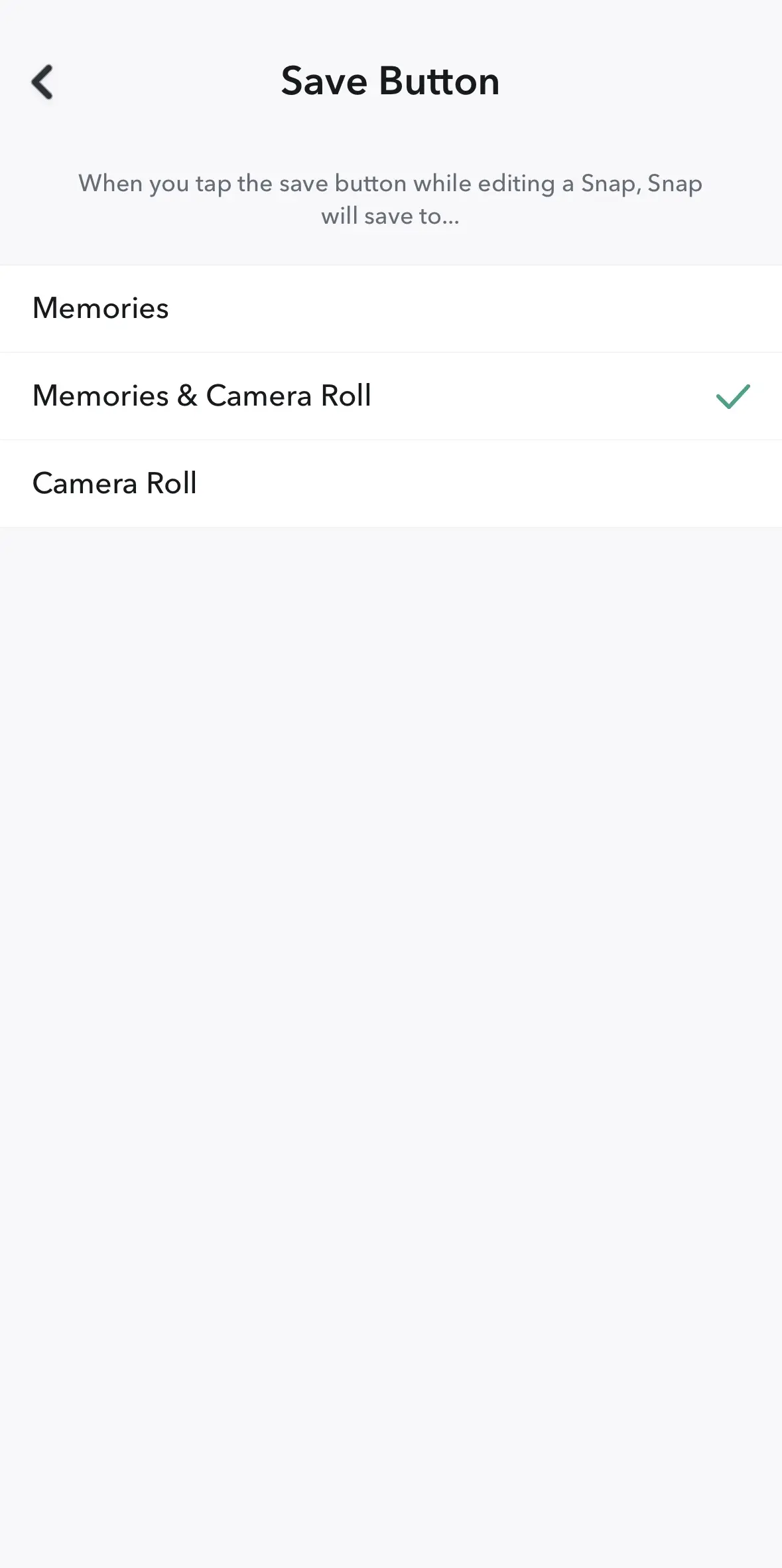 Opciones de almacenamiento para tus Snaps Imagen: Opciones de almacenamiento para tus Snaps
