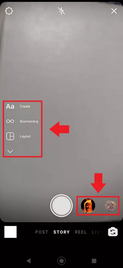 Imagen: Opciones de filtro para las historias de Instagram