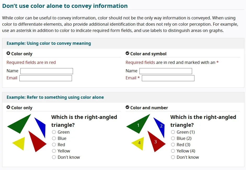 Ejemplo de diseño: colores e información Imagen: Ejemplo de diseño: colores e información