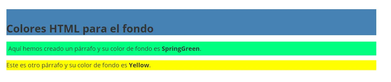Imagen: Colores HTML: ejemplo de fondo