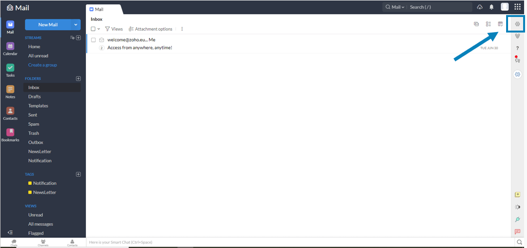 Respuesta automática sin Mozilla Thunderbird: configuración con Zoho Mail.