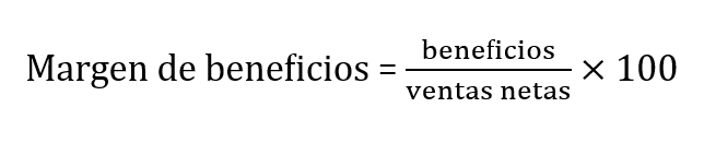 Fórmula para calcular el margen de beneficios Imagen: Fórmula para calcular el margen de beneficios