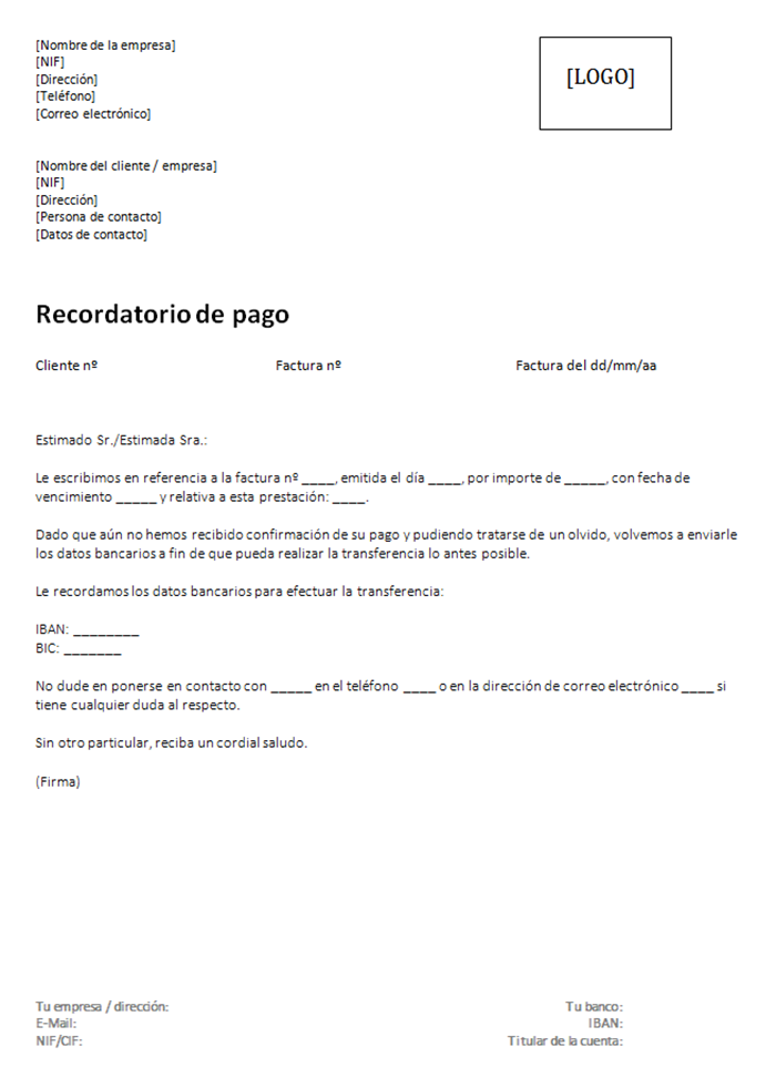 Carta de reclamación/cobro: cómo escribirla y ejemplo - IONOS