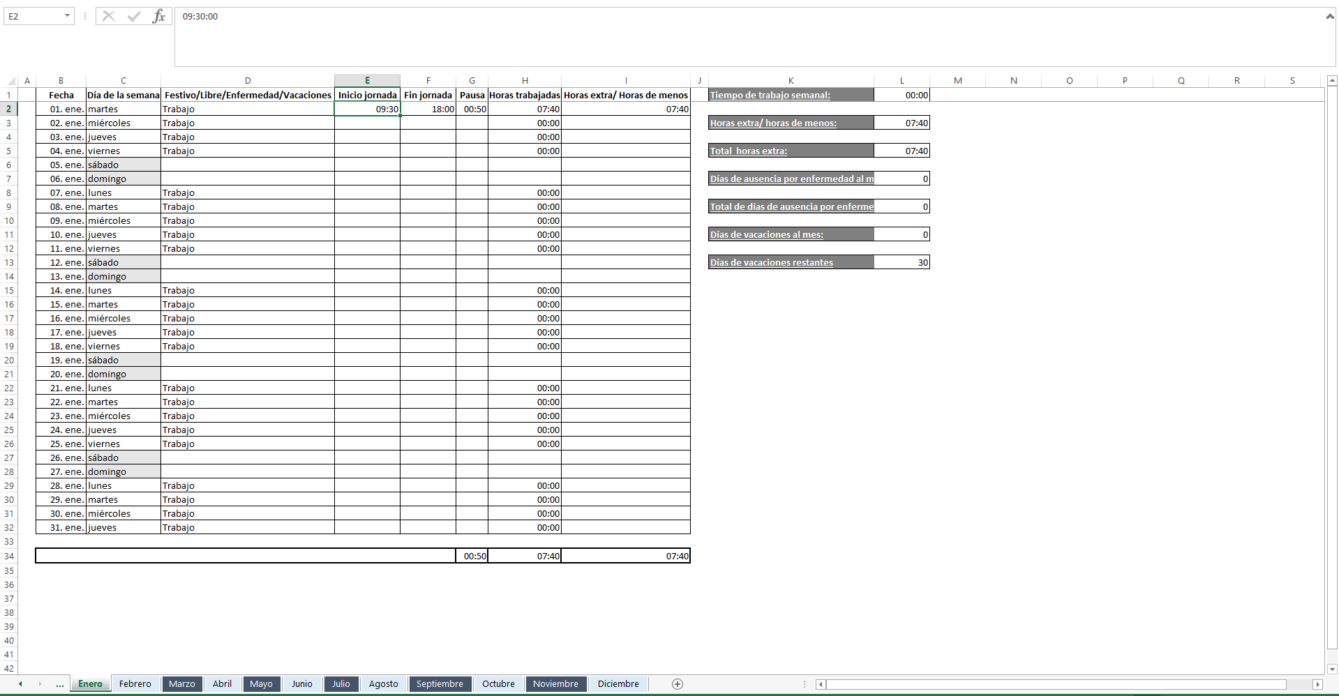 Control del horario de los empleados en Excel: manual paso a paso - IONOS