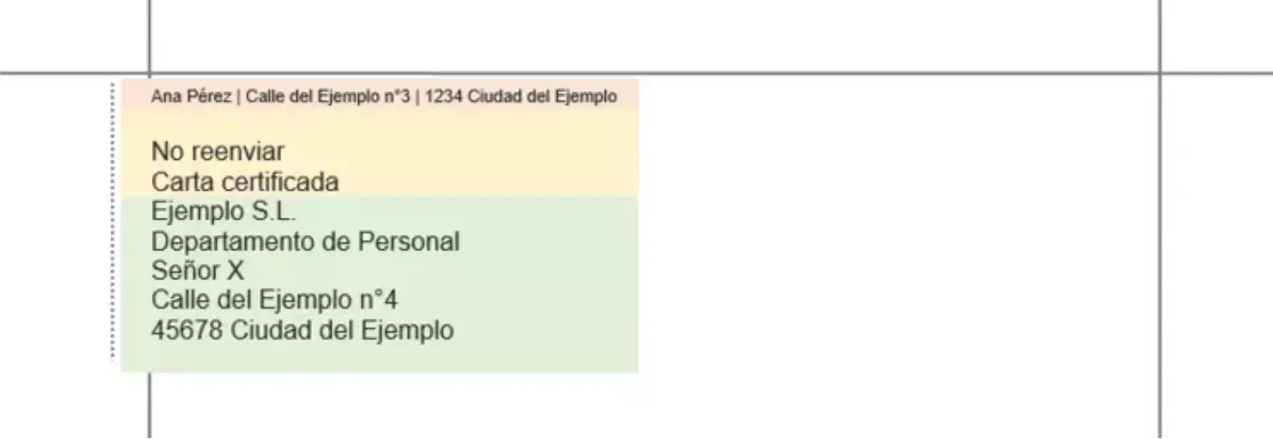 Imagen: Ejemplo de la informaci&oacute;n de devoluci&oacute;n de una carta comercial